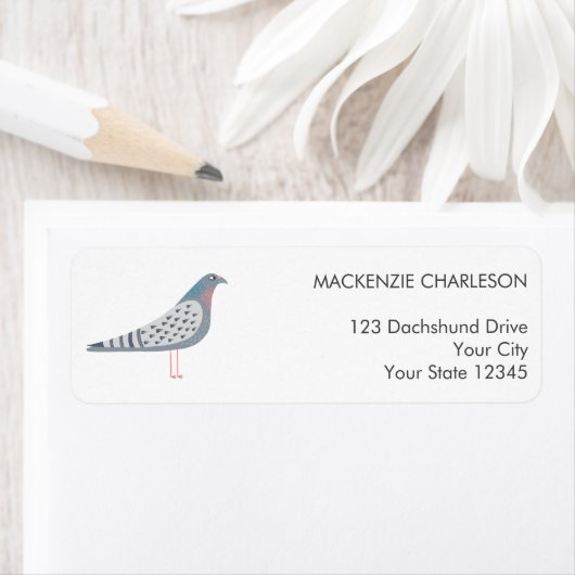 postadres van de duif etiket (Insitu)