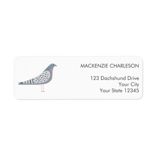 postadres van de duif etiket (Voorkant)