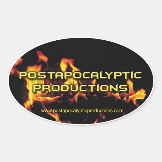 Postafocalyptische Producties Ovale Sticker (Voorkant)