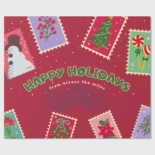 Postage christmas cadeaupapier (Vlak)