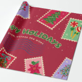 Postage christmas cadeaupapier
