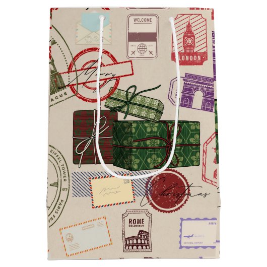 Postage christmas medium cadeauzakje (Achterkant)