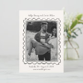 Postage Stamp Hand Drawn Save The Date Card (Staand voorkant)