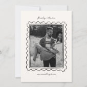 Postage Stamp Hand Drawn Save The Date Card (Achterkant)