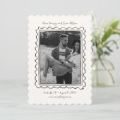Postage Stamp Hand Drawn Save The Date Card (Staand voorkant)