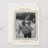 Postage Stamp Hand Drawn Save The Date Card (Achterkant)