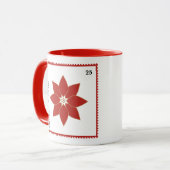 Postage Stamp Red Poinsettia Holiday Photo Mug Mok (Voorkant links)