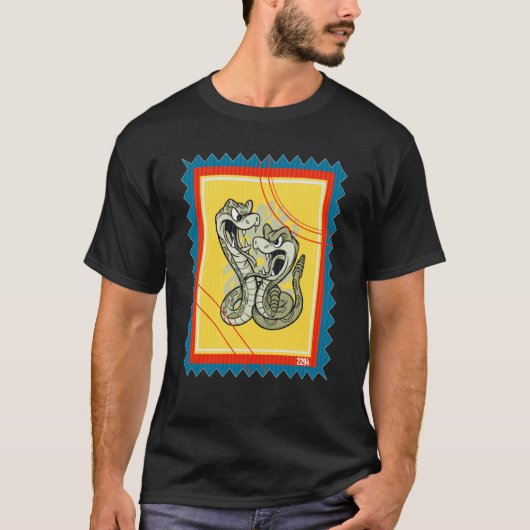 Postage Stamp Snakes Rattlesnake Snake T-shirt (Voorkant)