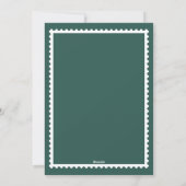 Postage Stamp Square Photo Green Holiday Card Feestdagenkaart (Achterkant)