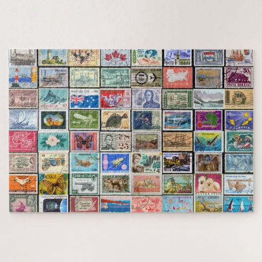 postage Stampen Collage Jigzaag Puzzle Legpuzzel (Horizontaal)