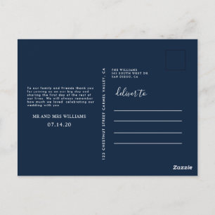 Postal Briefkaart Bruiloft dank u + foto van de w