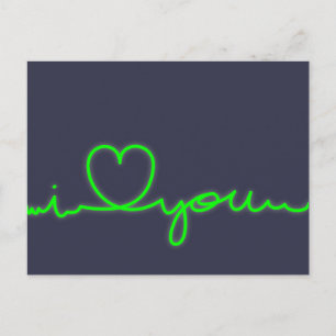 Postal Cardiogram Ik hou van je Briefkaart
