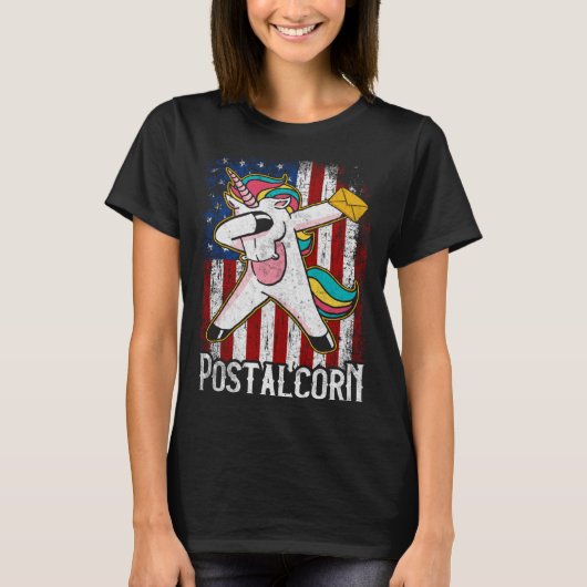 Postal Corn Unicorn Mail Lady Postal Worker T-shirt (Voorkant)