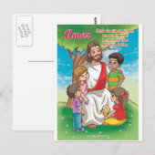 Postal Cristiana - Jesús y los niños Briefkaart (Voorkant / Achterkant)