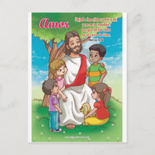 Postal Cristiana - Jesús y los niños Briefkaart