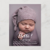Postal de anuncio nacimiento Hello! Briefkaart (Voorkant)