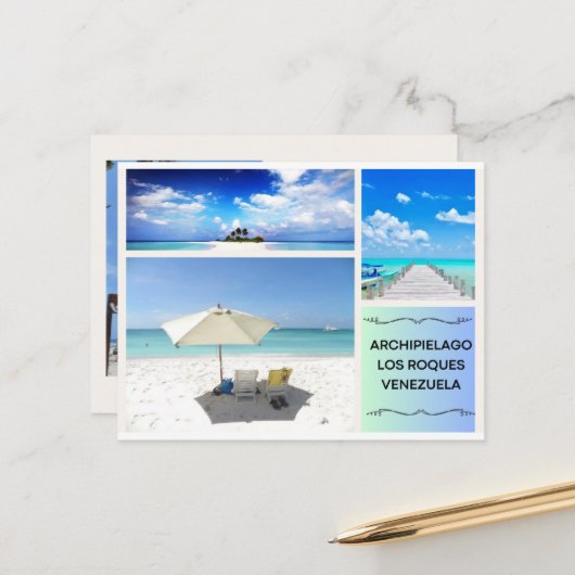 POSTAL DE ARCHIPIELAGO LOS ROQUES BRIEFKAART (Voorkant / Achterkant in situ)