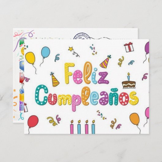 Postal de cumpleaños briefkaart (Voorkant / Achterkant)