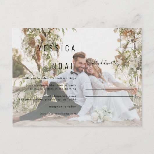 Postal De Invitación Eenvoudig en modern minimalis Uitnodiging Briefkaart (Voorkant)