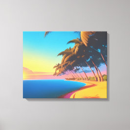Postal de los 80s canvas afdruk