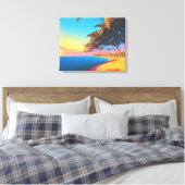 Postal de los 80s canvas afdruk (Insitu (Slaapkamer))