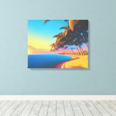 Postal de los 80s canvas afdruk (Insitu (Houten vloer))