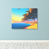 Postal de los 80s canvas afdruk (Insitu (Houten vloer))