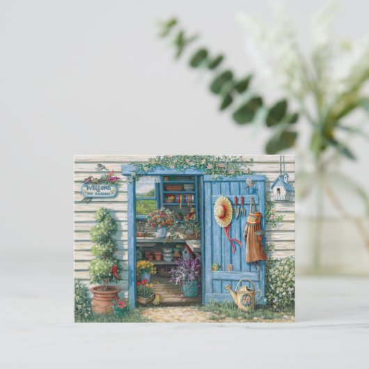 Postal de macetas d'flores briefkaart (Staand voorkant)