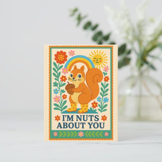 Postal I'm nuts about you Ardilla Briefkaart (Staand voorkant)