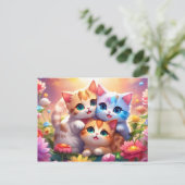 Postal kawaii gatitos briefkaart (Staand voorkant)