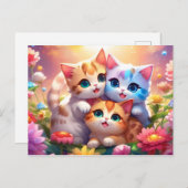 Postal kawaii gatitos briefkaart (Voorkant / Achterkant)