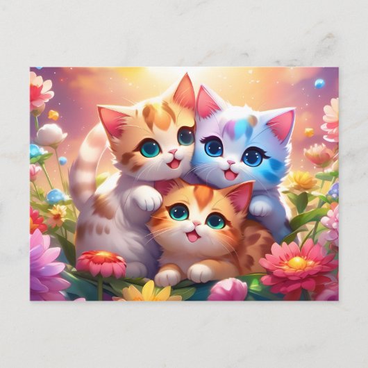 Postal kawaii gatitos briefkaart (Voorkant)