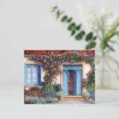 Postal macetas, gekleurde bloemen briefkaart (Staand voorkant)