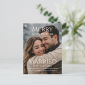 Postal Merry and Soon to be Married Boda Navidad Briefkaart (Staand voorkant)