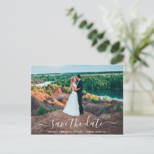 Postal Modern en elegant kalligrafie Briefkaart Sa (Staand voorkant)