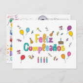 postal para saludo de cumpleaños briefkaart (Voorkant / Achterkant)
