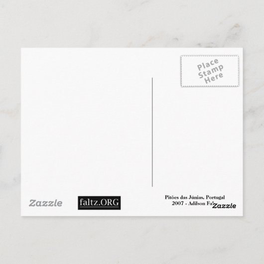 Postal Pitoes das Junias Modelo 2 Briefkaart (Achterkant)