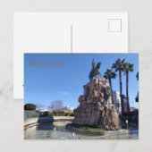 postal Plaza de España de Palma de Mallorca Briefkaart (Voorkant / Achterkant)