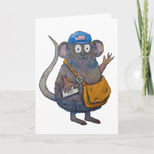 Postal Post Mail Carrier Postman Thank You Mouse Kaart