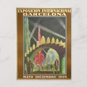 Postal Retrofuturista de la Expo Bcn 1929 Briefkaart