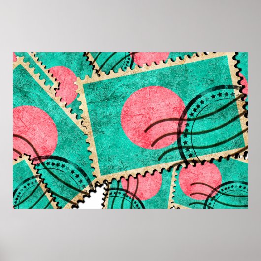 Postal stamp backgroundhome decors, background, ba poster (Voorkant)