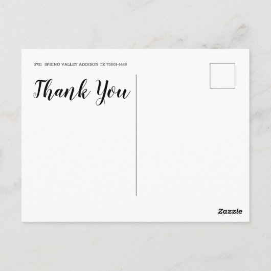 Postal Thank You Postcard Briefkaart (Achterkant)