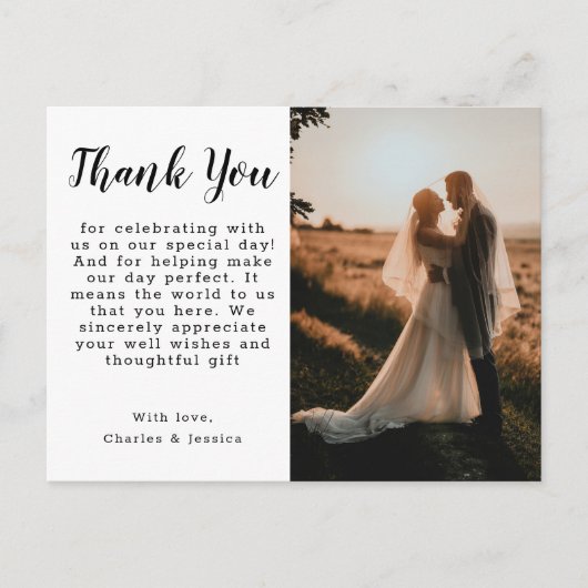 Postal Thank You Postcard Briefkaart (Voorkant)