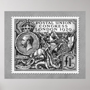 Postal Union Congress 1929 1 pond poststempel Poster