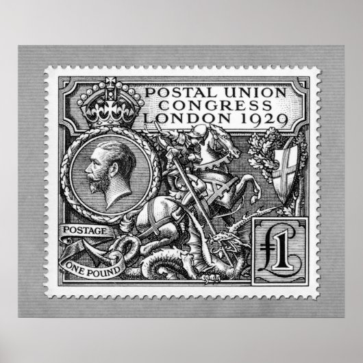 Postal Union Congress 1929 1 pond poststempel Poster (Voorkant)