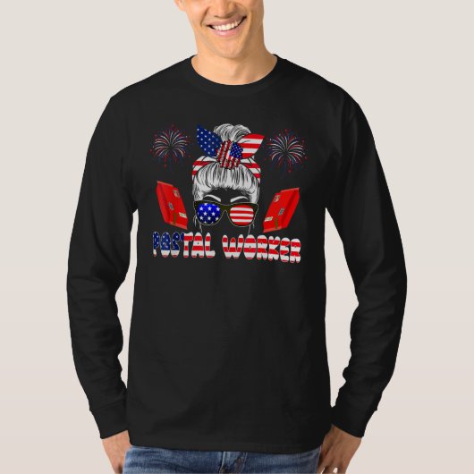 Postal Worker 4th Of July Woman Bow Tie American F T-shirt (Voorkant)