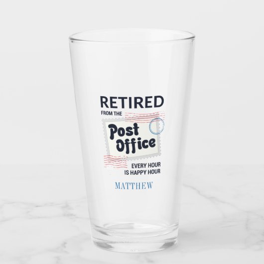 Postal Worker Coarbeider Mailman Persoonlijke naam Glas (Voorkant)