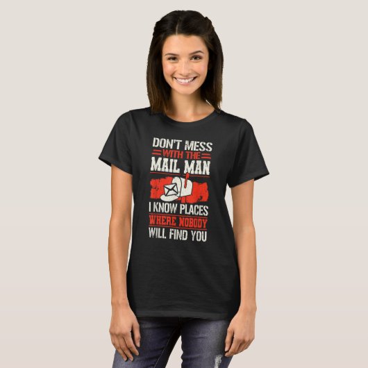Postal Worker Delivery Service Post Office Mailbox T-shirt (Voorkant volledig)