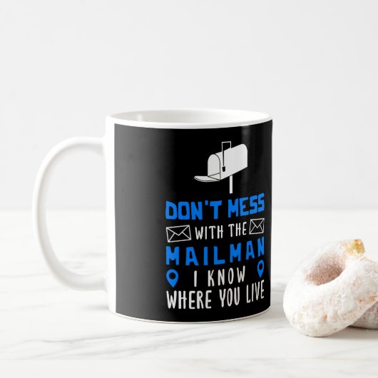 Postal Worker DonT Mess met Mailman Mailbox Koffiemok (Met donut)