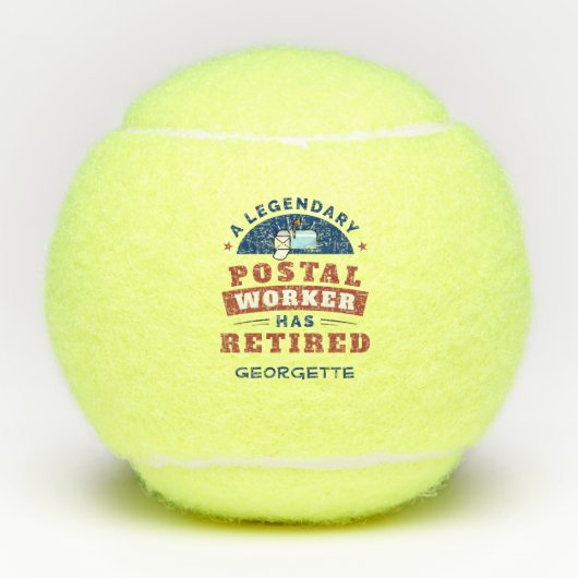 Postal Worker Gag, in ruste, gepersonaliseerd Tennisballen (Voorkant)
